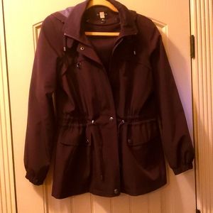 Dark purple rain utility coat small